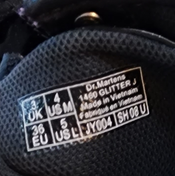 DR MARTENS GLITTER COMBAT BOOTS SZ 5 - Picture 9 of 10